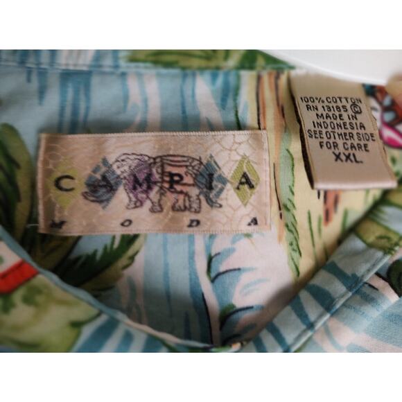 Camisa Moda Hawaiian Shirt Tropical Island Print Button Up XXL - Picture 7 of 7